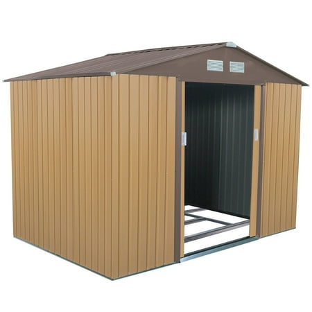 Gymax Outdoor Garden Storage Shed Tool House Sliding Door 