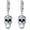 blue, variant on Mens Womens 925 Sterling Silver Opal Skull Hoop Earrings Dangle with Skulls, Skull Hook Earrings for Men Women 2pcs-1