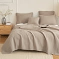 thumbnail image 3 of DaDa Bedding Neutral Taupe Beige Sandy Elegant Matelasse Cotton Quilted Bedspread Set (JHW-585), 3 of 11