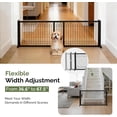 thumbnail image 3 of Free Standing Dog Gate, 21" Height Pet Gate Extra Wide Dog Gates for Stairs Doorways Front Porch Fireplace, 37" - 68" Wide Metal Adjustable Pet Fence Indoor, Black, 3 of 9