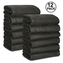 ZENY 12 Packs One Dozen Heavy Moving Blankets, Sizes 79" x 72", 65 lbs Black