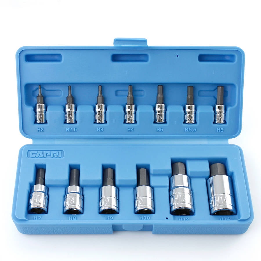 Advanced Series Capri Tools Long Hex Bit Socket Set Metric 7-Piece