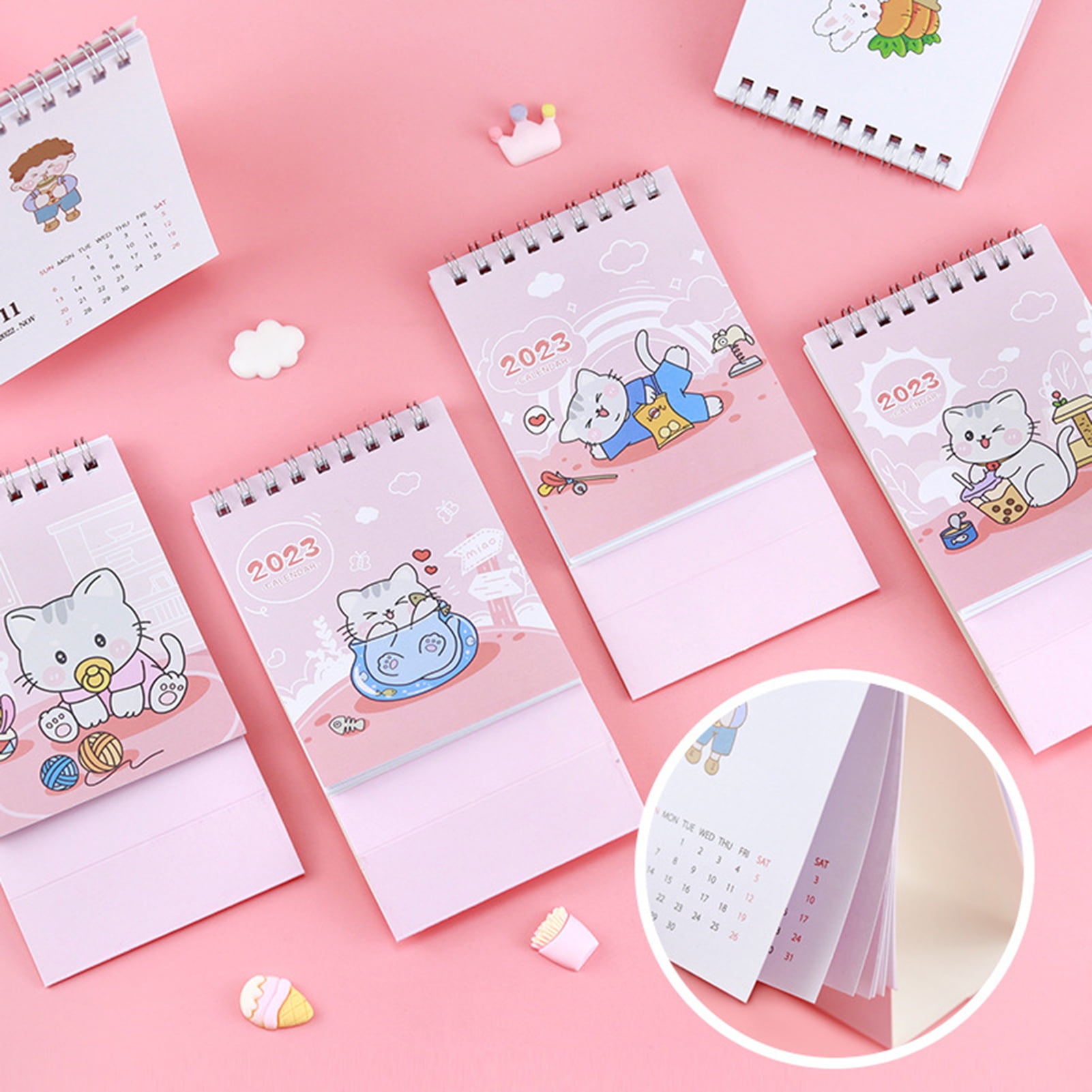 2024 Desk Calendar, Magic College Rabbit Blue Mint Green Foil Stamping Mini  Cartoon Anime Student Calendar Planner With Sticker, Exquisite And Cute  Fairy Tale Notepad - Temu