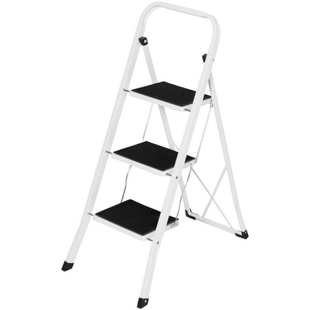 Best Choice Products Portable Folding 3 Step Ladder Steel Stool 300lb Heavy Duty (Best Ladder For Painting House)