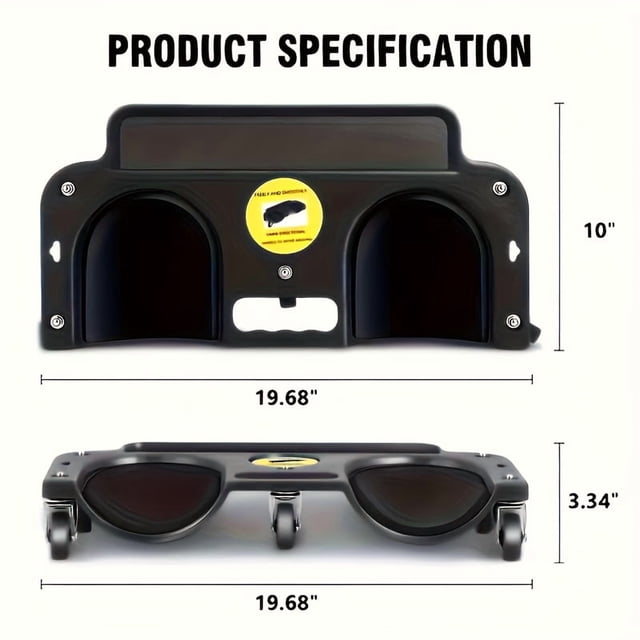 Plateau Ergonomique à Roulettes pour Genouillères avec ABS Robuste et 5 Roues - Genou Portable pour Peinture de Plancher, Réparation de Voiture, Menuiserie - Rangement d'Outils pour Entrepreneurs, Peintres, Mécaniciens (Rouge/noir)