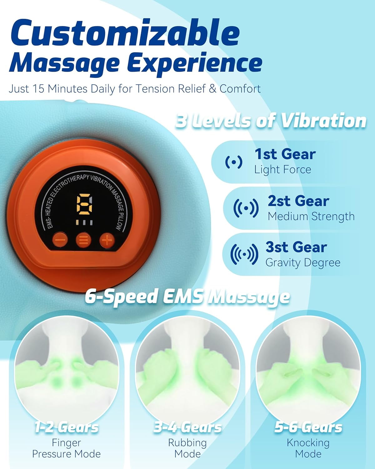 Neck Massager, 4-in-1 Massager, New Upgrade 26° Angle Neck Massager Pillow with Heat, 3 Modes and Multi-Directional Stretch - Neck & Shoulder Relief (1PCS)