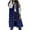 Navy, variant on Lindreshi Puffer Vest Women Plus Size Women's Solid Color Hooded Single-Breasted Mid-length Padded Vest Sleeveless Pocket Jacket