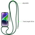 thumbnail image 2 of Crossbody Case for iPhone 13/iPhone 14 with Card Holder,Shockproof Liquid Silicone Case with Adjustable Rope Lanyard Strap for iPhone 13/14 6.1 inch,Green, 2 of 10