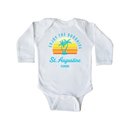 

Inktastic Summer Enjoy the Sunshine St. Augustine Florida in Blue Gift Baby Boy or Baby Girl Long Sleeve Bodysuit