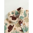 thumbnail image 5 of Toddler Baby Boy Western Clothes Cow Print Button Up Shirts Lapel Short Sleeve Dress Shirt Cowboy Summer Tee Tops, 5 of 8