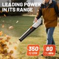 thumbnail image 3 of Litheli Cordless Leaf Blower, 20V, 355CFM/85MPH, Portable Electric Blower, Adjustable 2 Speed Levels, With 2.5 Ah Battery, For Lawn Care, 3 of 10