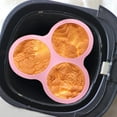 thumbnail image 6 of Silicone Air Fryer Egg Mold,Nonstick Air Fryer Baking Pan Air Fryer Accessories with 3 Cavity for Air Fryers,Jumbo Silicone Muffin Top Pan Egg Mould for Breakfast Sandwiches Air Fryer Baking Pan, 6 of 8