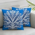 thumbnail image 2 of Blue Starfish Pillow Covers 18x18 Inch Set of 2, Nautical Ocean Coastal blue Coral Throw Pillows Spring Summer DecorationsLinen Pillowcase OutdoorDecor Farmhouse Cushion Case for Home Holiday Multiple, 2 of 6