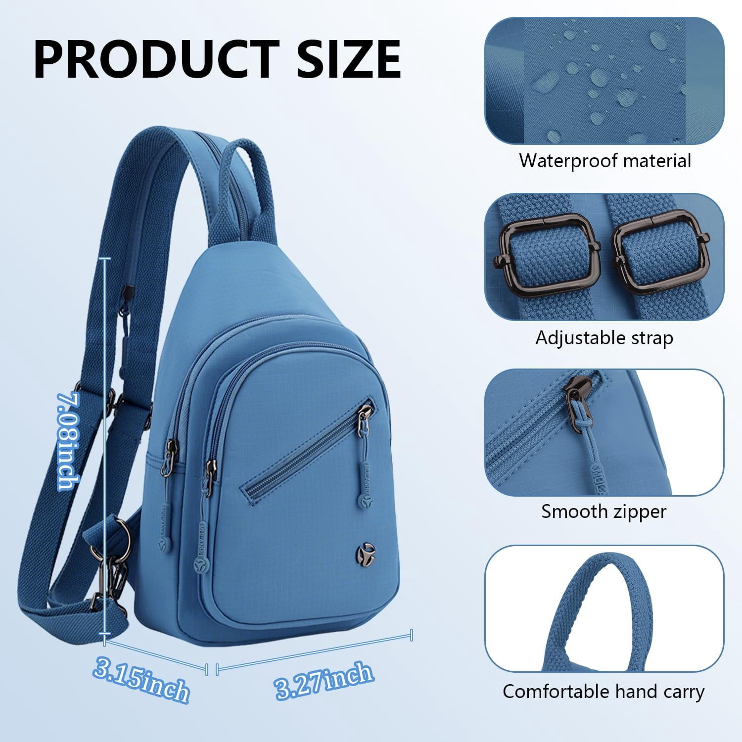 Crossbody Bag for Women, Multi-Pocket Waterproof Shoulder Carry Bag, Sling Bag Backpack for Travel/Outdoor/Hiking/Daily Use