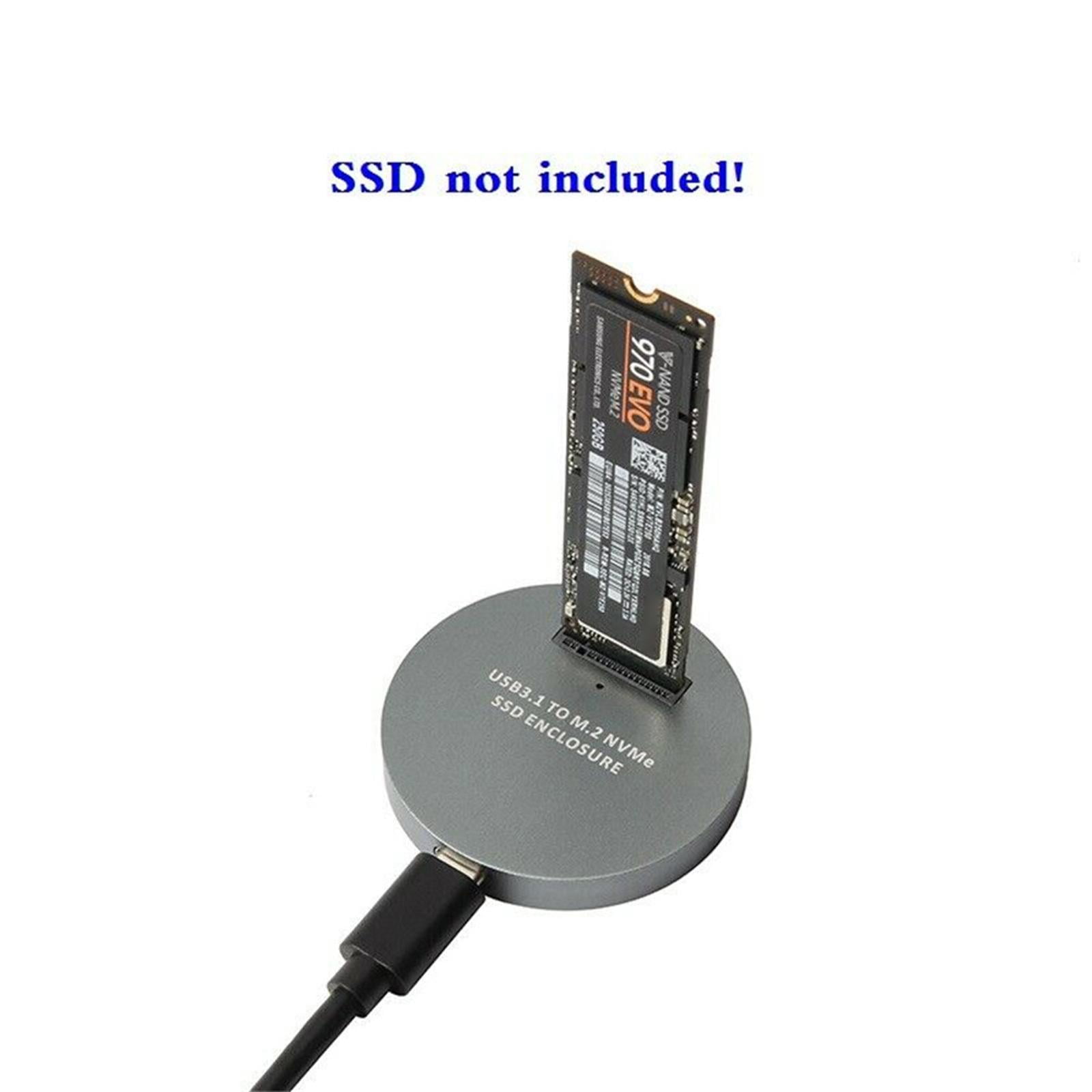 Grey Aluminum Alloy M.2 NVME PCIe SSD Enclosure Hard Case M-Key SSD to Type-C USB 3.1 USB3.0 NEW Box Accessories
