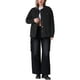 thumbnail image 2 of Chaqueta de mezclilla de manga larga y botones para mujer INSPIRE CHIC, oversized, con bolsillos, 2XL, negra, 2 of 5