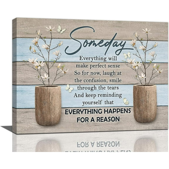 Farmhouse Wall Art Rustic Magnolia Flower Wall Decor Inspirational Quotes Pictures Painting Print Country Style Floral Framed Artwork Gift for Bathroom Living Room Bedroom Office 12"x16"