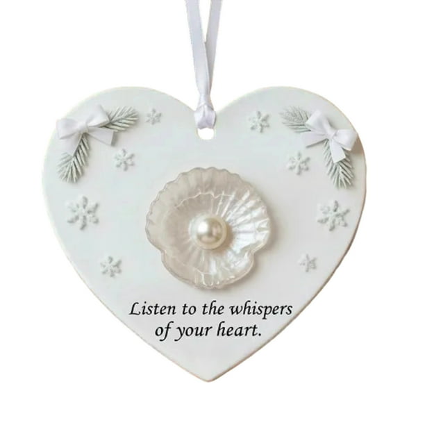 Adorno de Cristal Marino En Forma de Corazón para La Amistad | Adorno Navideño para El Árbol de Navidad | 8 Cm | Regalo Ideal para Amigos o Seres Queridos