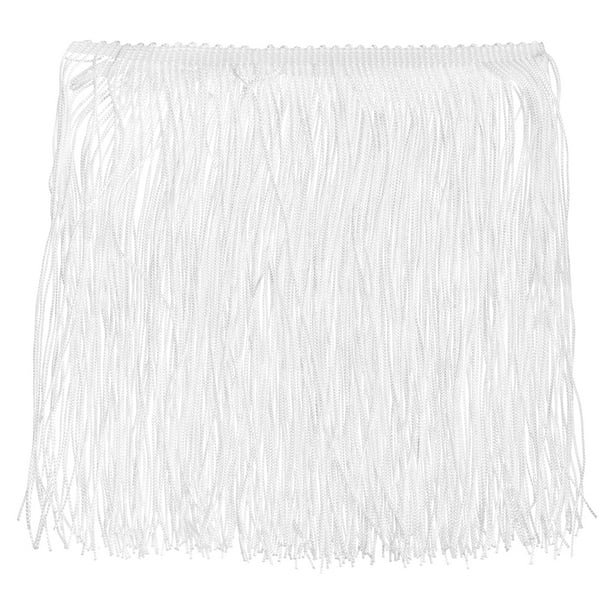 10 Yardas 8 Cordoncillo Fleco Borde Borla Costura Encaje Cinta Pelo Poliéster Borde Cinta para Manualidades Costura Ropa, Blanco