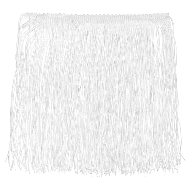 10 Yardas 8 Cordoncillo Fleco Borde Borla Costura Encaje Cinta Pelo Poliéster Borde Cinta para Manualidades Costura Ropa, Blanco