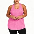 thumbnail image 5 of Uootdi Gym Tops for Women U Neck Sleeveless Racerback Keyhole Cutout Plain Marled Knit Tank Tops for Women Relaxed Fit Workout Sweat Wicking Womens Tees, 5 of 9
