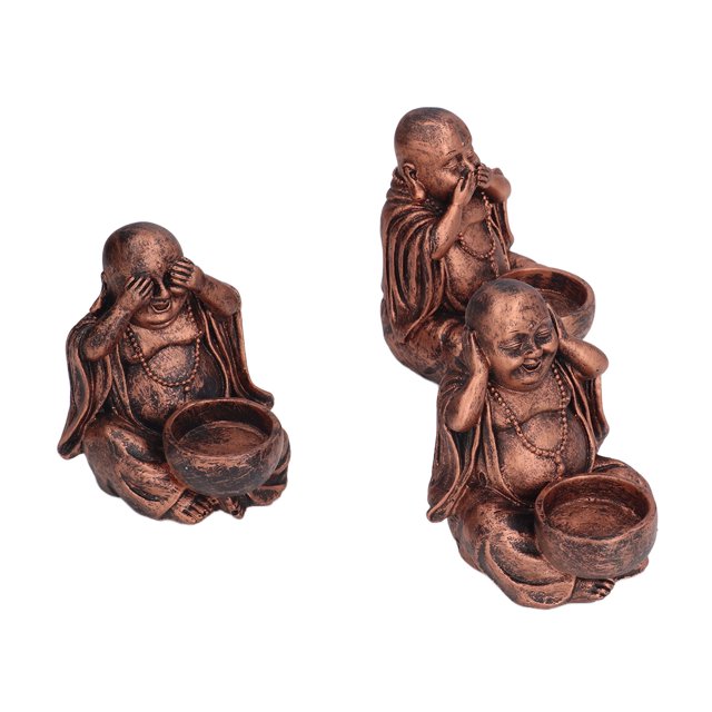 Estatua de Buda, 3 piezas, estatua de Buda, vela, candelabro de Buda, decoración del hogar, elaborada con cuidado