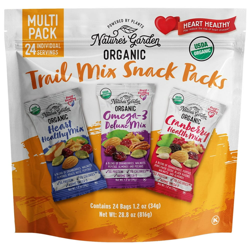 Nature's Garden Organic 816 g Trail Mix Snack Packs 28.8oz Walmart