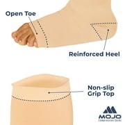Open Toe Compression Stockings for Men and Women 20-30 mmHg Beige, X-Large
