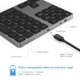 thumbnail image 3 of Tecla numérica Bluetooth Lekvey de aluminio recargable con 34 teclas, 3 of 7
