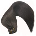 thumbnail image 2 of Eufficco Real Human Hair Lace Clip In Hair Extensions Thick Ends Color Off Black #1b 14inch 100g Remy Hair Extensions Silky Soft Straight Double Wefted Lace Backed Clip On Human Hair Extensions, 2 of 5
