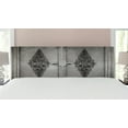 thumbnail image 1 of Antique Headboard, Antique Door with Vertical Ornamental Floral Pattern Travel Treasure Monochromic, Upholstered Decorative Metal Bed Headboard with Memory Foam, King Size, Grey Black, by Ambesonne, 1 of 4