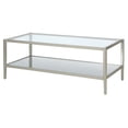 thumbnail image 3 of 45" Silver Glass Rectangular Coffee Table With Shelf, 3 of 3