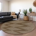 thumbnail image 4 of HomeRoots 679699 8 ft. Brown & Beige Geometric Transitional Washable Round Area Rug with UV Protection, 4 of 9