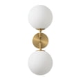 thumbnail image 2 of Modern Brushed Gold 2-Light Wall Sconce, Globe Bathroom Vanity Light, Antique Milky Glass Sphere Wall Light Fixture, 2 of 7