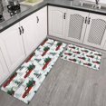 thumbnail image 2 of Red Christmas Truck and Tree Pattern Kitchen Rugs Sets Of 2,Anti Fatigue Kitchen Mat Rugs Non Slip Washable,Decorative Kitchen Floor Mats for Kitchen,Sink,Laundry,17"x30"+17"x47", 2 of 7
