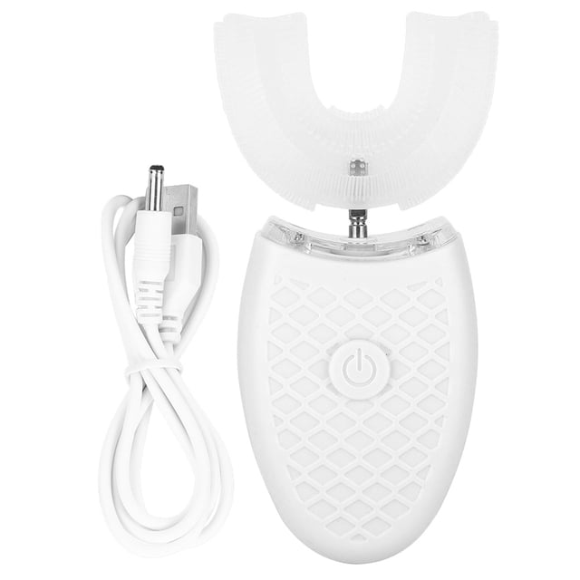 Cepillo de dientes sónico eléctrico para adultos en forma de U, cepillo de dientes de limpieza automática, herramienta de cuidado bucal (tipo adulto blanco)