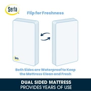 Serta SleepTrue Sparkling Sky 5 Dual-Sided Crib & Toddler Mattress - Sustainably Sourced Fiber Core - Waterproof - Lightweight - GREENGUARD Gold Certified -