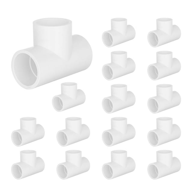Accesorios de PVC en forma de camiseta de 3 vías de 1 pulgada, aptos para muebles (16 paquetes)