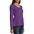 thumbnail image 4 of Hanes Womens Long-Sleeve V-Neck T-Shirt, M, Violet Splendor, 4 of 7