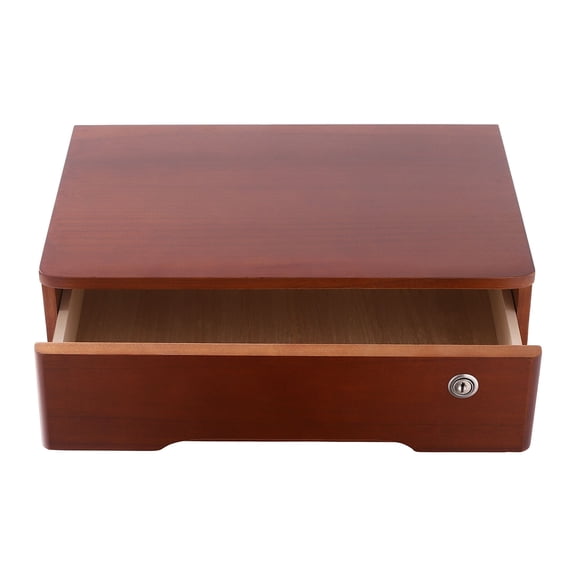 Miumaeov Vintage Wooden Desktop Storage Cabinet Lockable Drawer Organizer Box Home Office