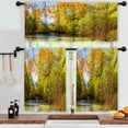 thumbnail image 3 of LALILO Kitchen Curtains and Valances Set of 3 36" Autumn Window Treatment Tiers for Window Decor, 3 of 5