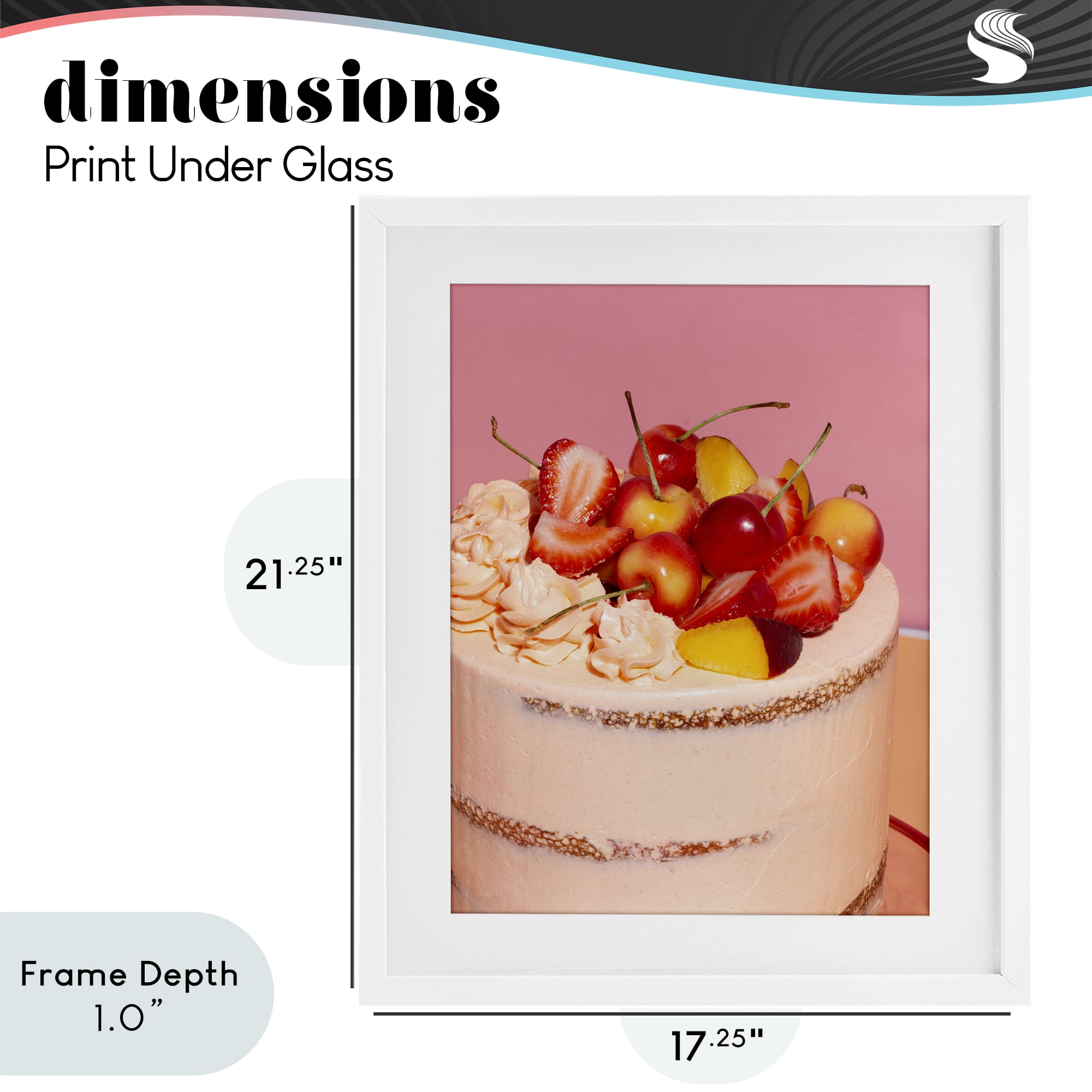 Stupell Industries Strawberry Fruit Cake White Framed Print Under Glass, design by LISH Creative