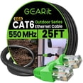 thumbnail image 1 of Cable de conexión Ethernet GearIt RJ45 Cat-6 de 7,6 m para exteriores, negro, 1 of 9