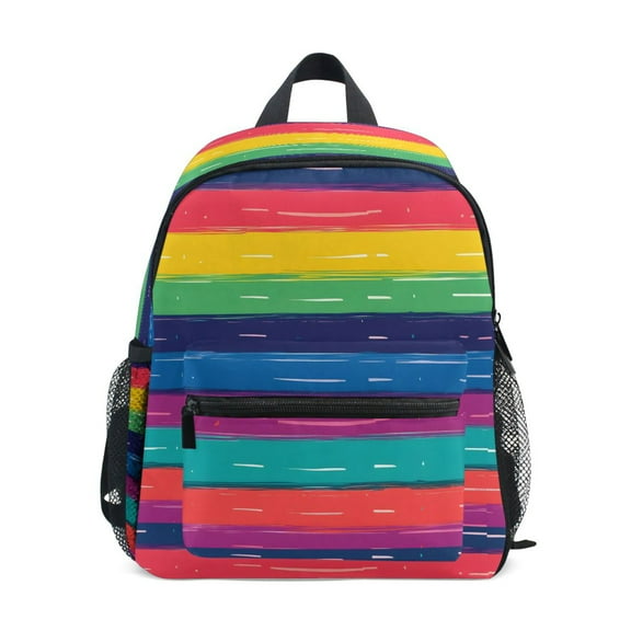 ALAZA Rainbow Stripes Pattern School Backpack Small Bookbag Mini Bags