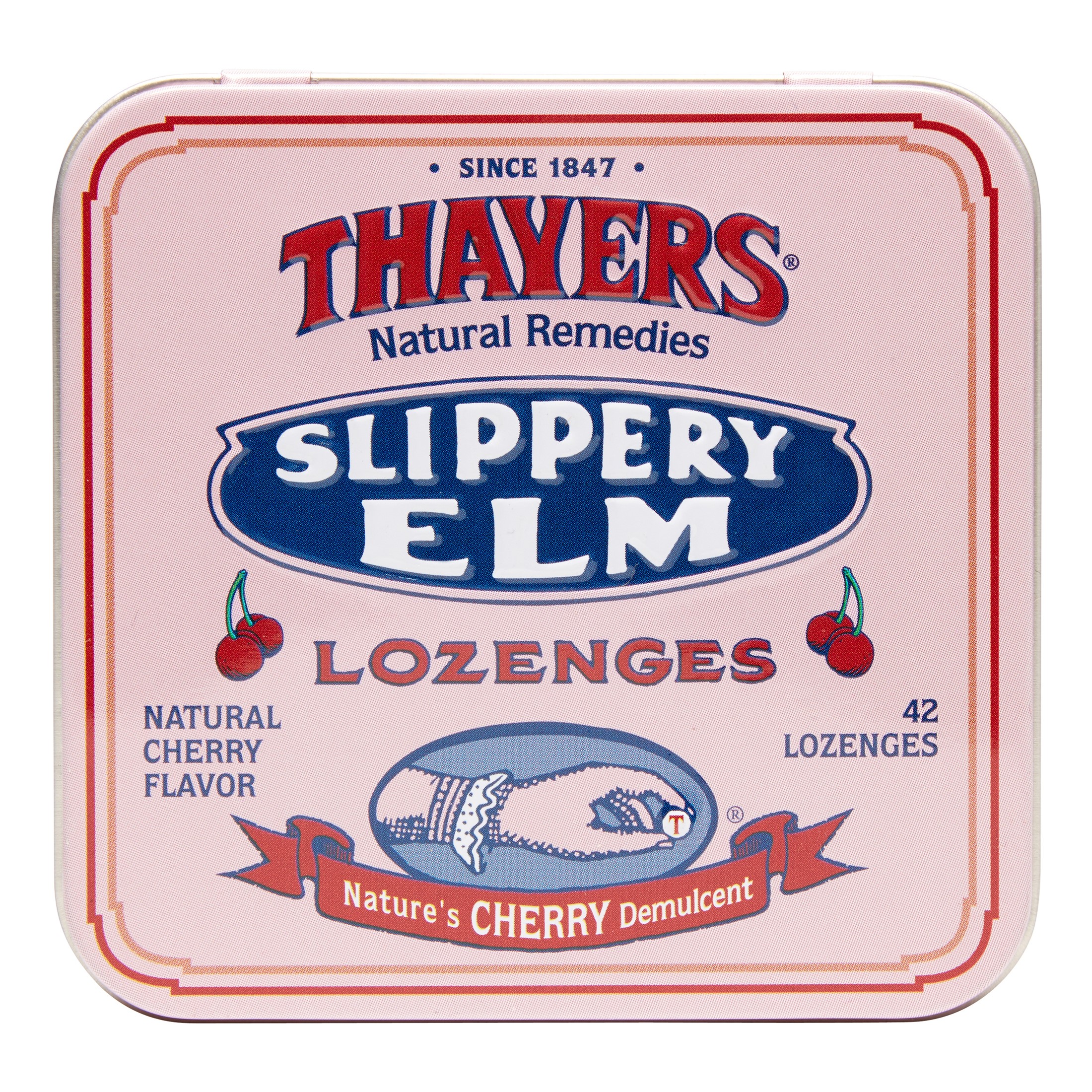 Thayers Slippery Elm Lozenges, Cherry, 42 Ct
