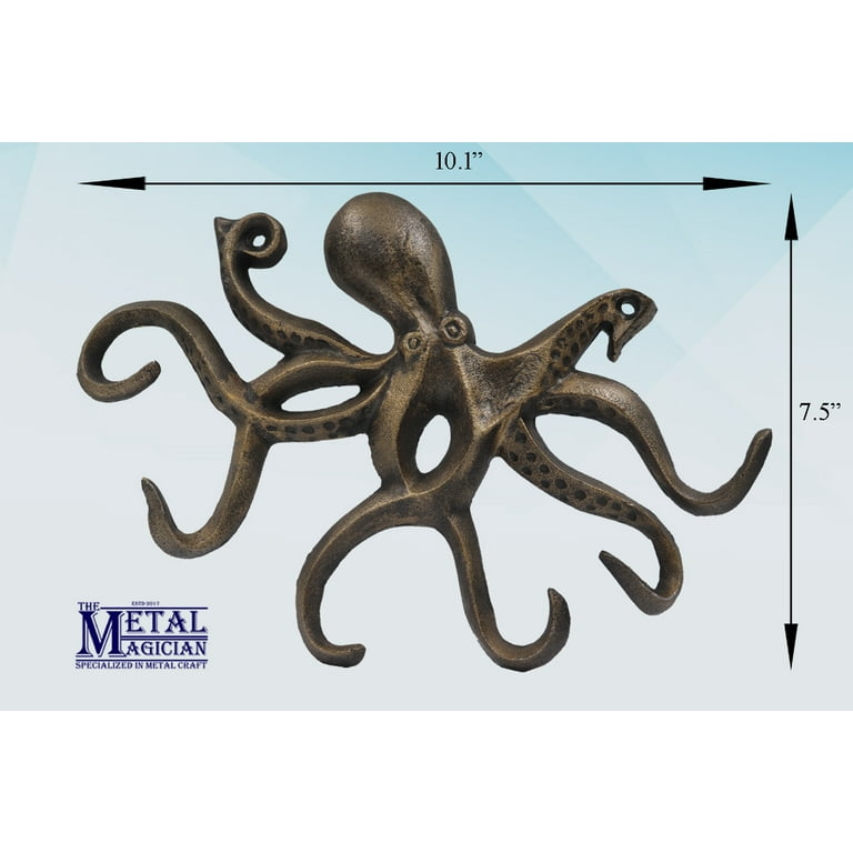 Swimming Octopus Wall Hooks for Hanging Rustic Decorative Hooks