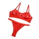 thumbnail image 4 of Encaje sexy conjunto de ropa interior sujetador ropa interior regalo para mujeres niñas, rojo, L 2 piezas seitruly XX000054-40, 4 of 7