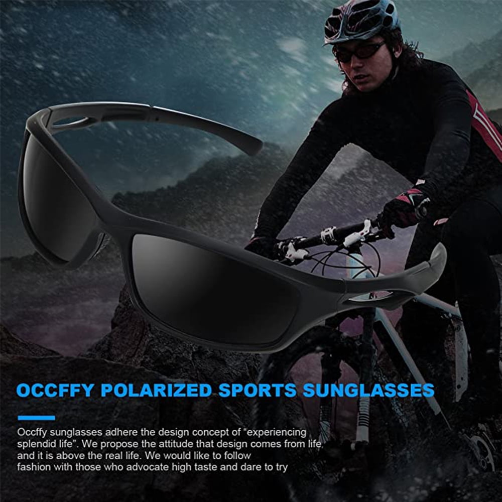 Mens Polarized Sports Sunglasses Driving Glasses TR566 Unbreakable Frame Cycling 