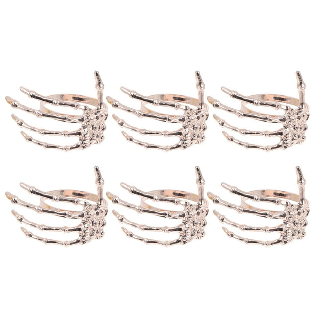 6Pcs Delicate Halloween Ghost Palm Shaped Napkin Rings Halloween Napkin Rings