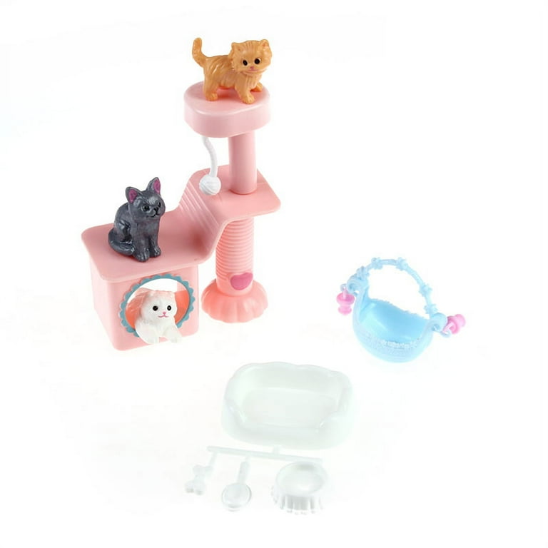 Barbie Miniature Dollhouse Furniture with Cute Doll Pet Cat